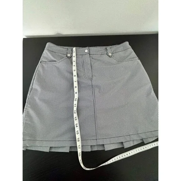 IBKÜL Golf Skort 8 Gingham Check Pleated Hem UPF 50 Activewear Tenniscore Preppy - Picture 8 of 13